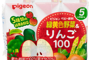 Pigeon Paper-Pack Baby Drink – Green & Yellow Vegetables & 100% Apple 125mL × 3 Pack